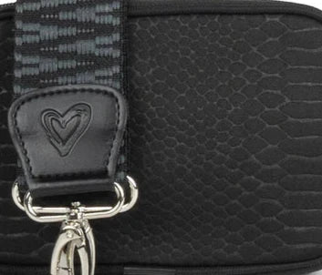 preneLOVE CROC-EMBOSSED MINI MESSENGER CROSSBODY BAG