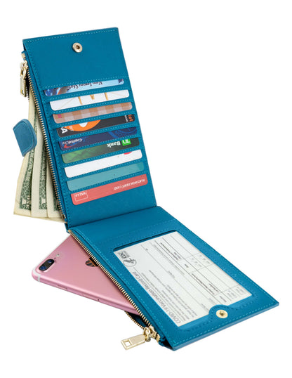 RFID Blocking Bifold Multi Card Case Wallet with CDC Card Slot