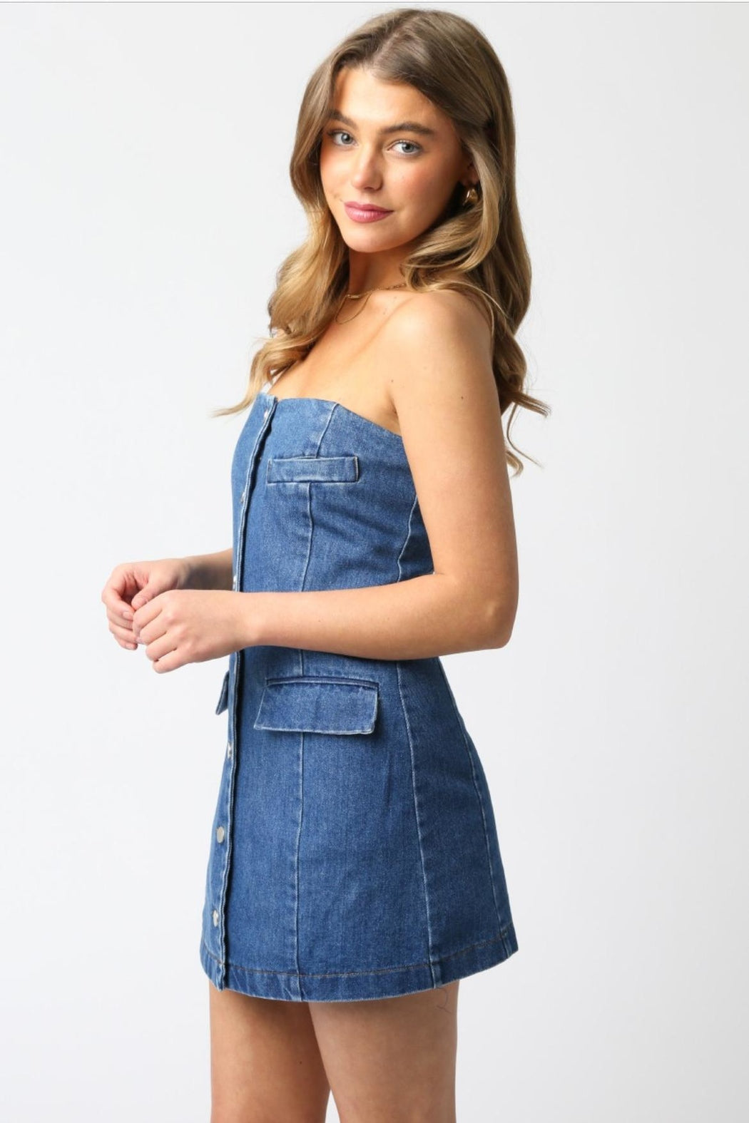 Strapless Denim Dress