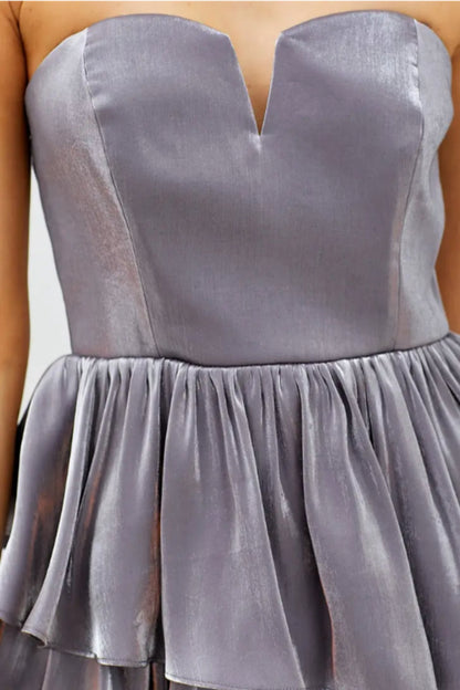 Open Shoulder Ruffle Mini Dress