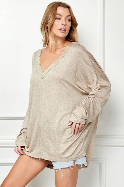 Oversized V Neck Top