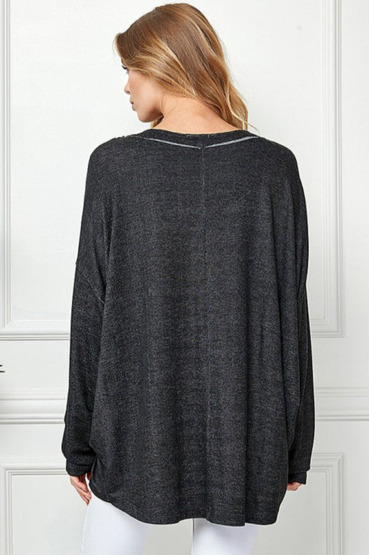 Oversized V Neck Top