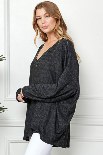 Oversized V Neck Top