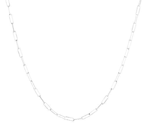 X Clip Link Necklace 18" Silver