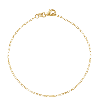 X Bracelet Paper Clip Link Dainty Gold