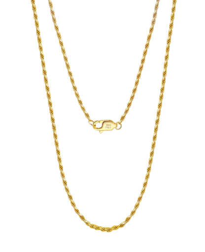 X Diamond Cut Rope Chain Gold