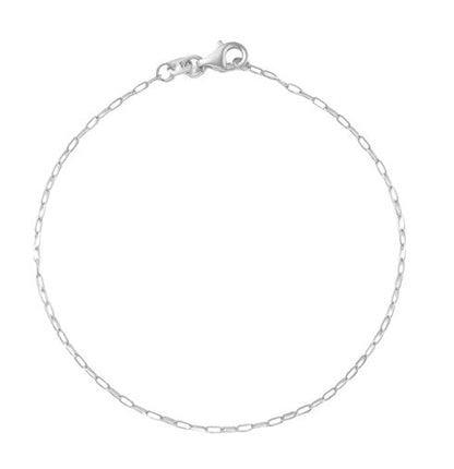 X Bracelet Paper Clip Link Dainty Silver
