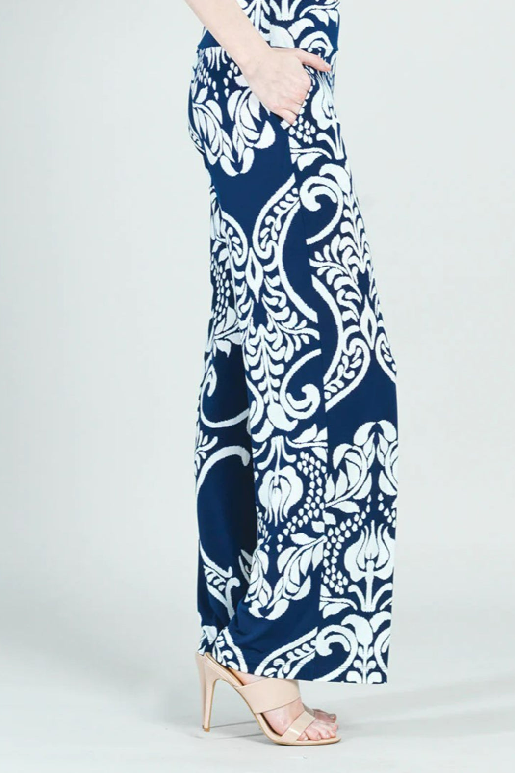 Paisley-Print Pants with Pockets