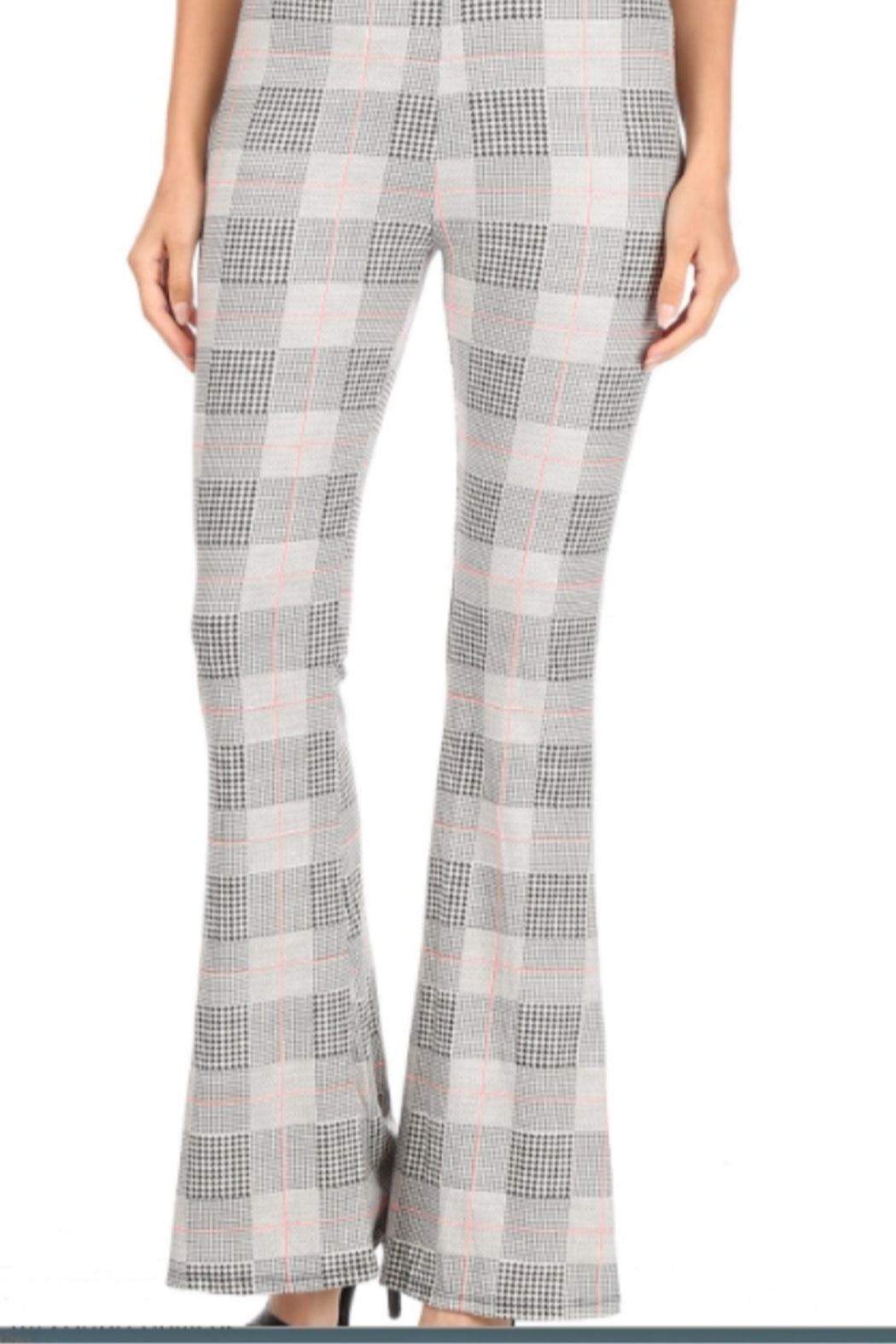 Palazzo Pant - Grey Plaid