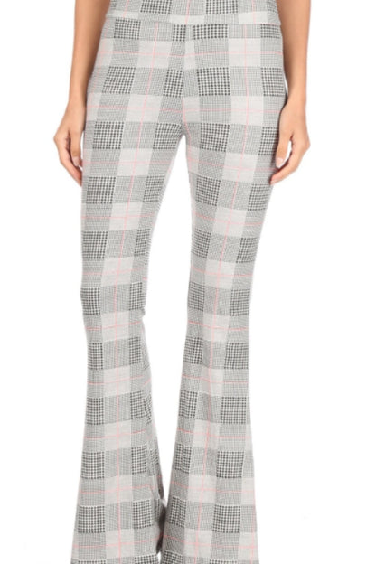 Palazzo Pant - Grey Plaid