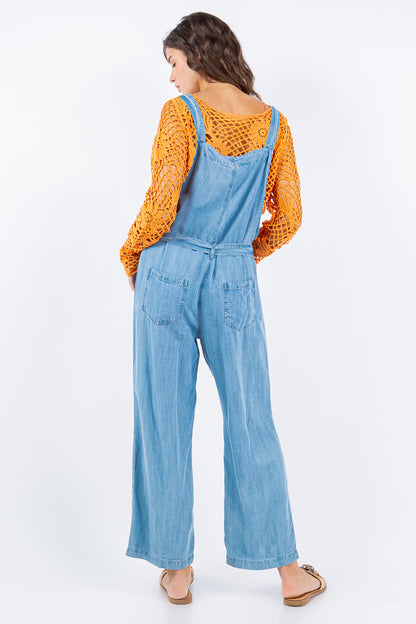 Denim Blue Tencel Overalls