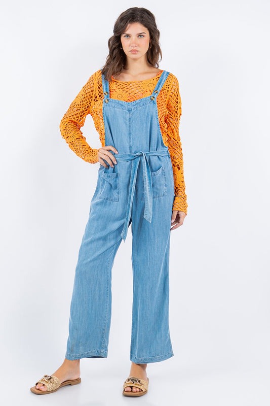 Denim Blue Tencel Overalls