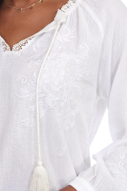 Gauze Peasant Top