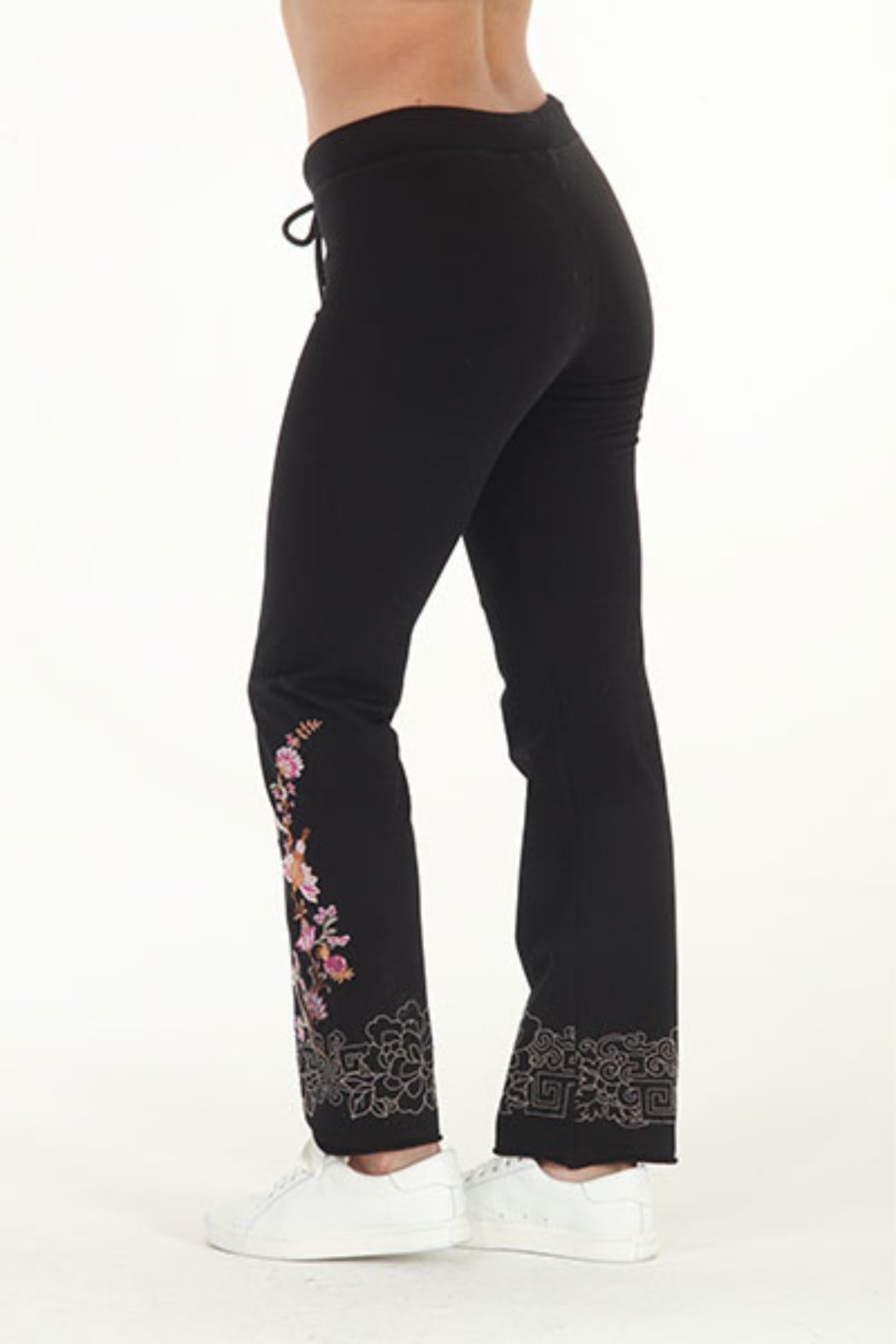 Black Embroidered Sweatpants