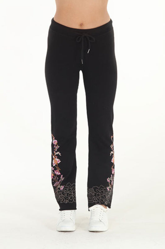 Black Embroidered Sweatpants