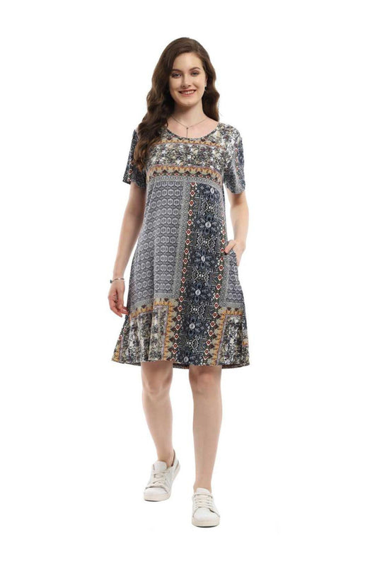 Patchwork Print Dress