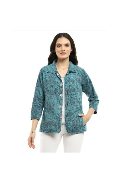 Teal Reversible Plaid Jacket