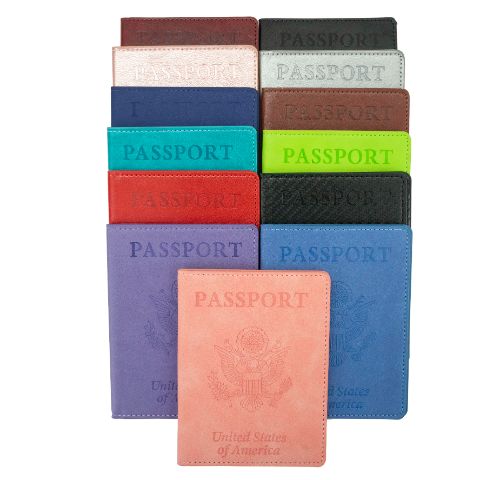 Passport Holder with CDC Vaccination Card Protector - 13 Colors