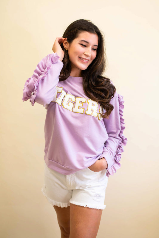 Pearl & Ruffle Sleeve Sweater
