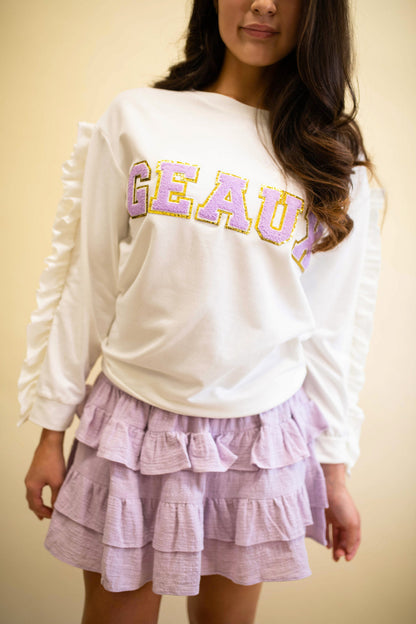 Pearl & Ruffle Sleeve Sweater