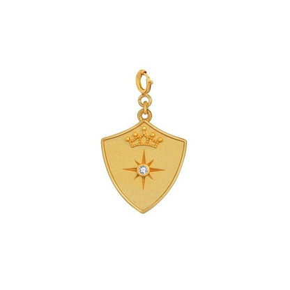 Saints Crown Shield Pendant Gold