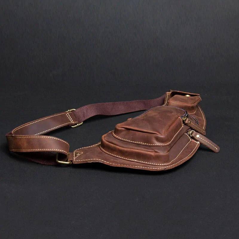 Perfect Leather Chest Pack Men's Leather Sling Bag Chest Bag