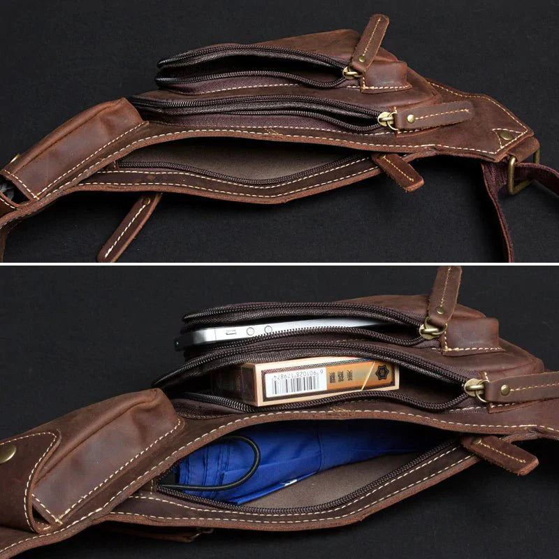 Perfect Leather Chest Pack Men's Leather Sling Bag Chest Bag