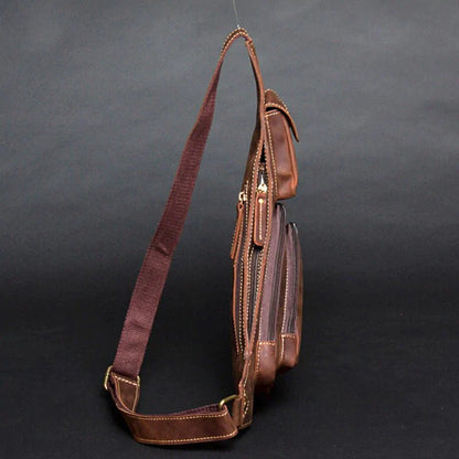 Perfect Leather Chest Pack Men's Leather Sling Bag Chest Bag