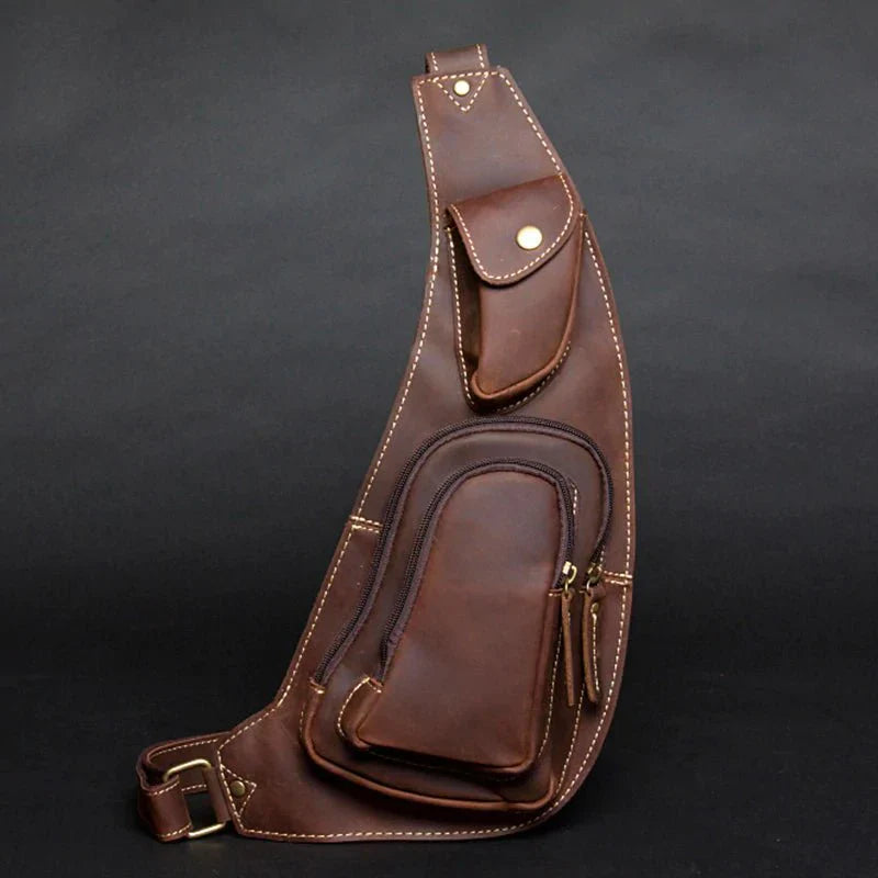 Perfect Leather Chest Pack Men's Leather Sling Bag Chest Bag