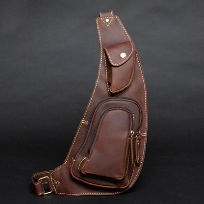 Perfect Leather Chest Pack Men's Leather Sling Bag Chest Bag