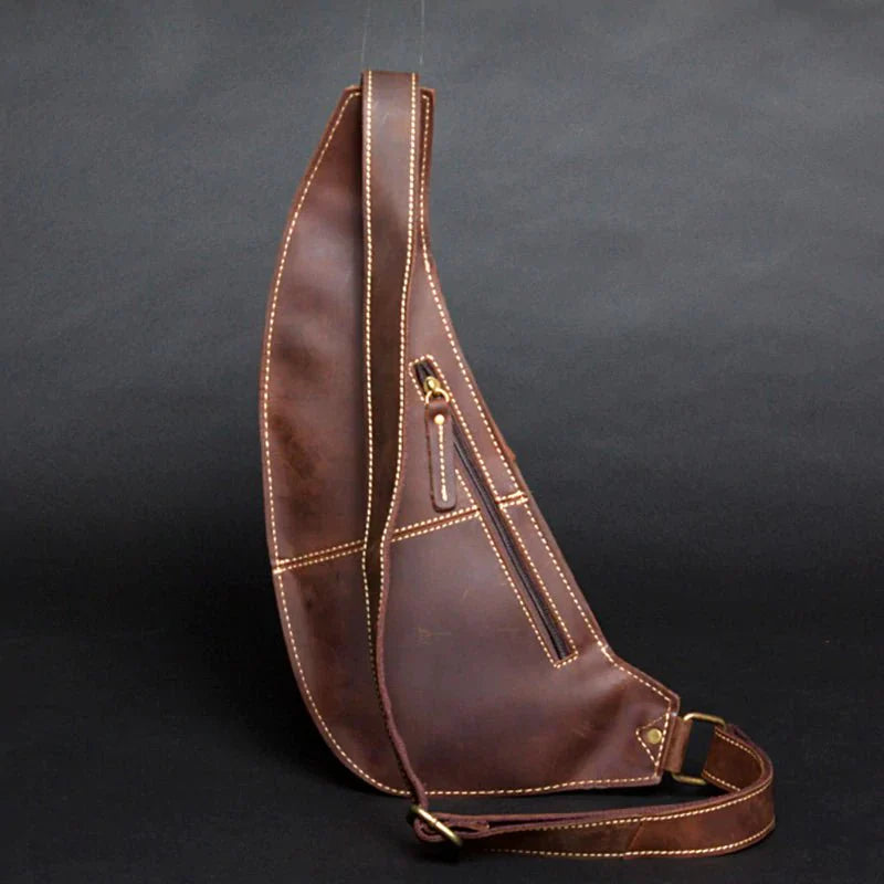 Perfect Leather Chest Pack Men's Leather Sling Bag Chest Bag