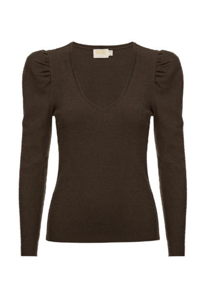 Peri Puff Shoulder Rib Top
