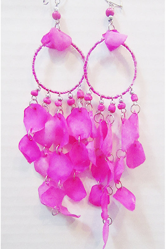 Peruvian Fuchsia Fish Scale Earring