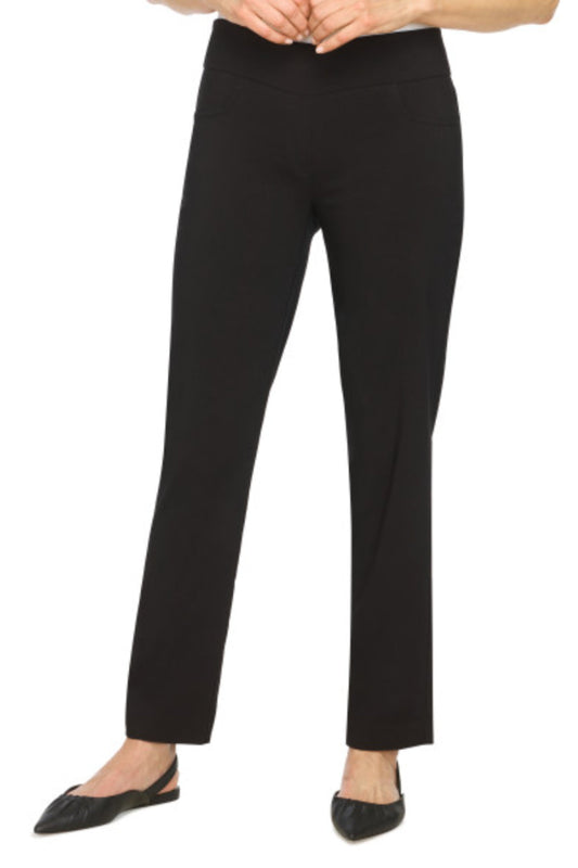 Petite Size Wide Waistband Pull-On Ankle Pants