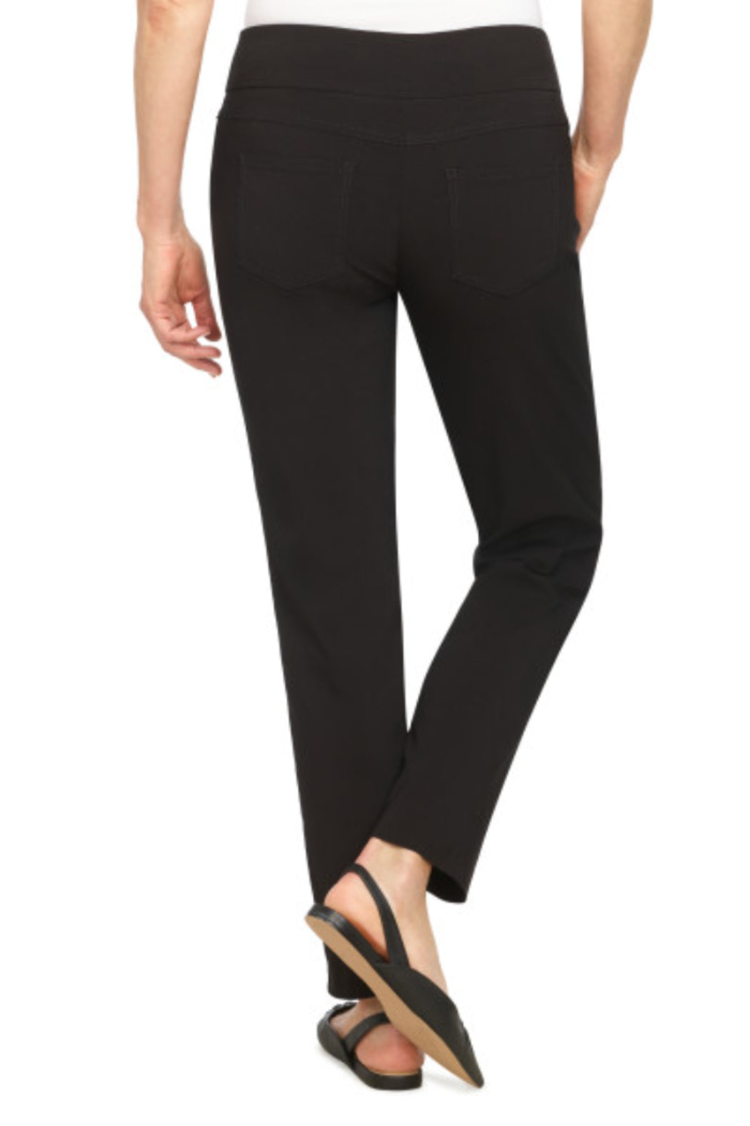 Petite Size Wide Waistband Pull-On Ankle Pants