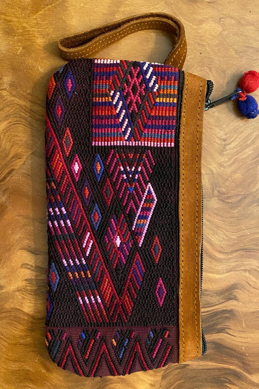 Pink Multi Guatemalan Textile Wristlet