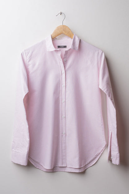 PINK OXFORD STRIPES SEMI SLIM SHIRT