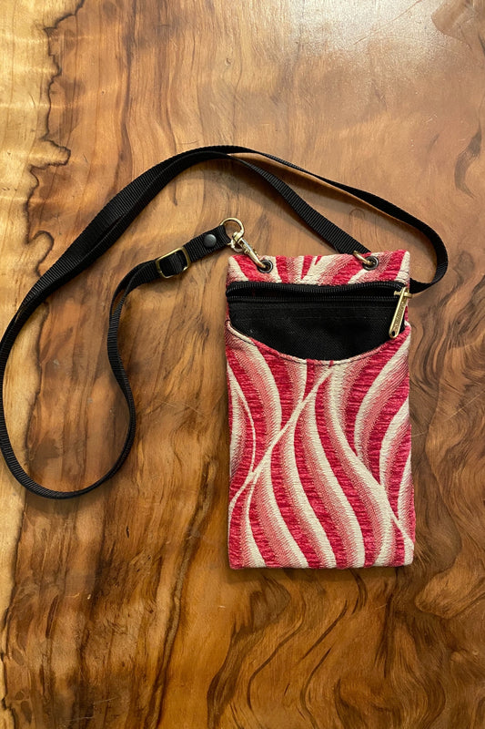 Pink Printed Crossbody Wallet