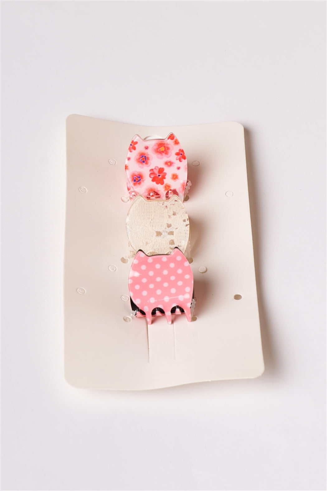 Pink Printed Mini Butterfly Clips