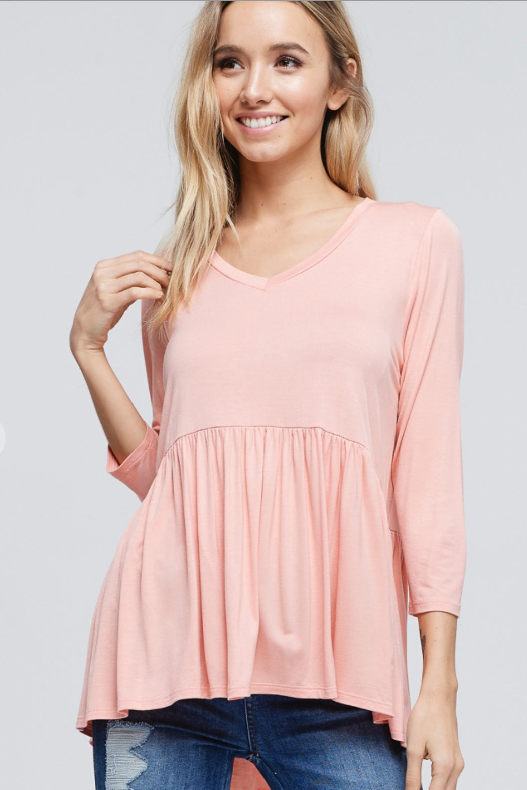 Pippy Peplum 3 quarter Sleeve Top