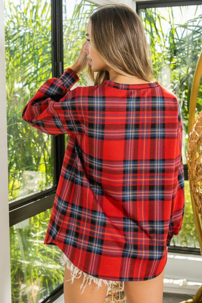 Plaid Check Knit Pullover