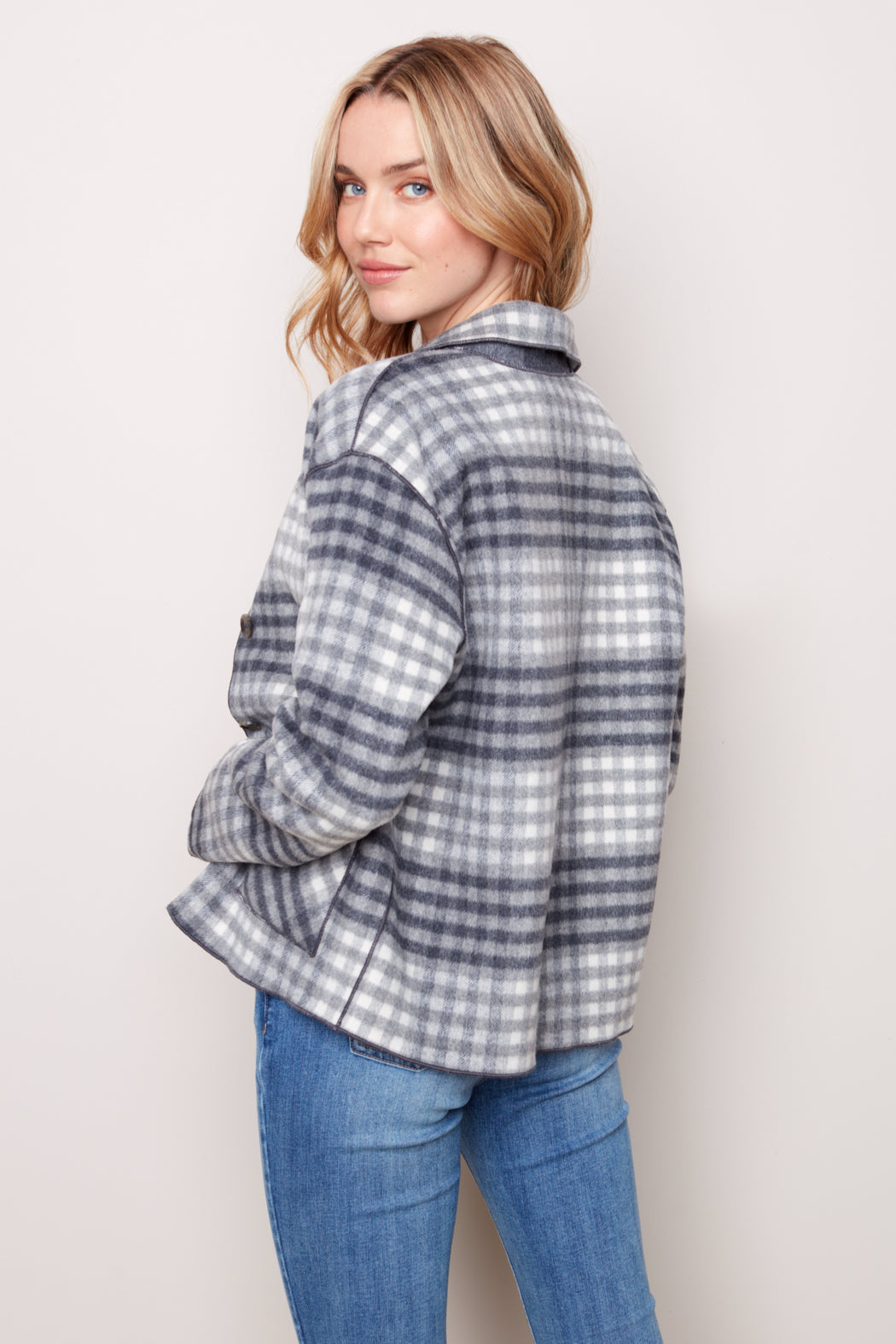 Plaid Reversible Short Jacket