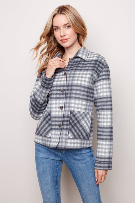 Plaid Reversible Short Jacket
