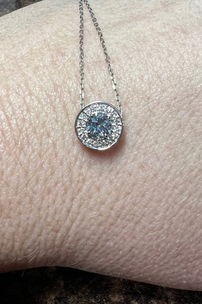 Platinum Aquamarine & Diamond Necklace