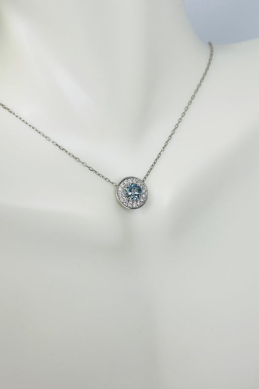 Platinum Aquamarine & Diamond Necklace