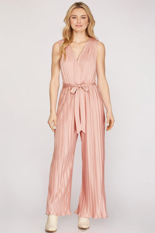 Pleated-Pant Jumpsuit