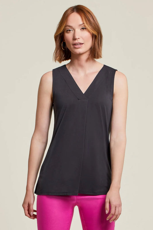 PLEATED SLEEVELESS MODAL TOP