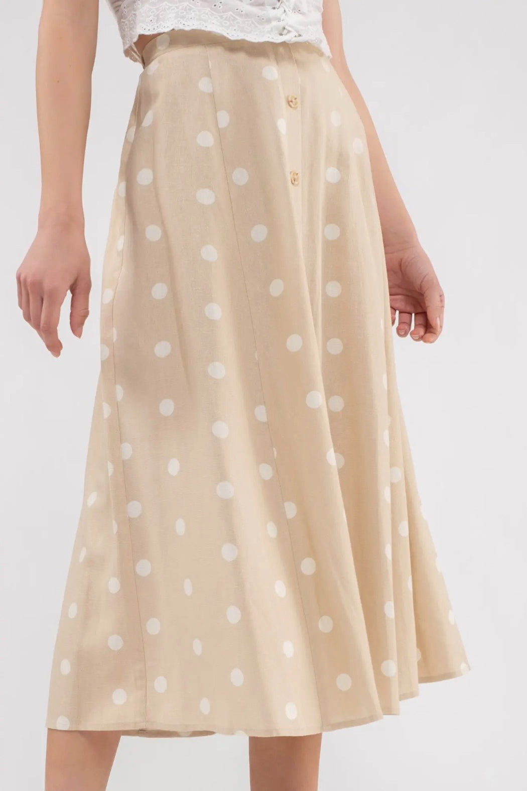 Polka Dot Midi Skirt