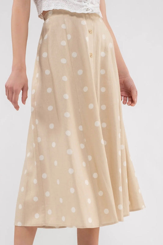Polka Dot Midi Skirt
