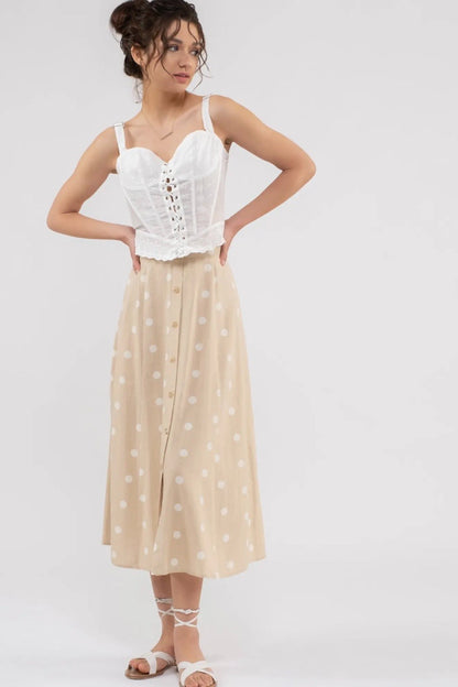 Polka Dot Midi Skirt